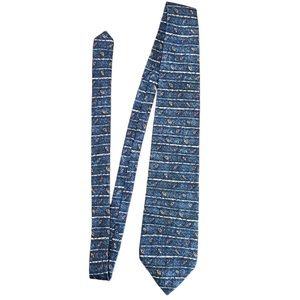 Villa Bugatti Navy Blue Neck Tie 100% Italian Silk